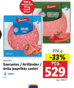 Lidl Dulano Szerzetes / Artl Hűtöttnder / riás paprikás szelet ajánlat
