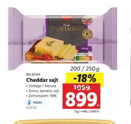Lidl Milbona Cheddar sajt ajánlat