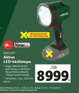 Lidl Parkside Akkus LED-kézilámpa ajánlat