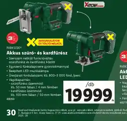 Lidl Parkside Akkus szúr- és kardfűrész ajánlat