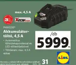 Lidl Parkside Akkumulátor-töltő ajánlat