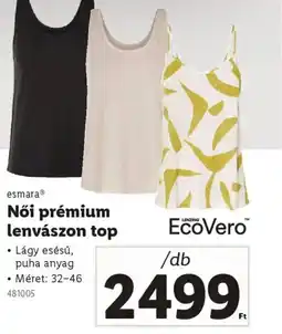 Lidl Esmara Női prémium lenvászon top ajánlat
