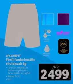 Lidl CRIVIT Férfi funkcionális rövidnadrág ajánlat
