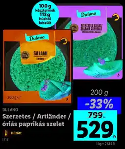 Lidl DULANO Szerzetes / Artländer/ óriás paprikás szelet ajánlat