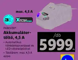 Lidl PARKSIDE Akkumulátortöltő, 4,5 A ajánlat
