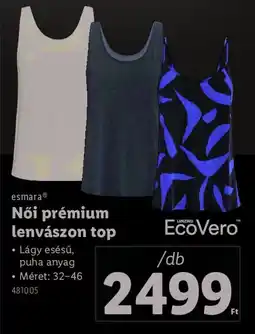 Lidl Esmara Női prémium lenvászon top ajánlat