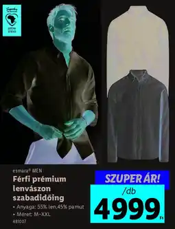 Lidl Esmara MEN Férfi prémium lenvászon szabadidőing ajánlat