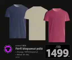 Lidl Esmara MEN Férfi biopamut póló ajánlat
