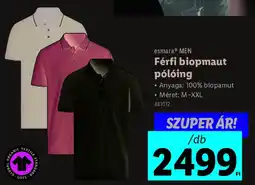 Lidl Esmara MEN Férfi biopmaut pólóing ajánlat