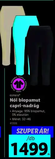 Lidl Esmara Női biopamut capri-nadrág ajánlat