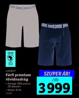 Lidl LIVERGY Férfi prémium rövidnadrág ajánlat