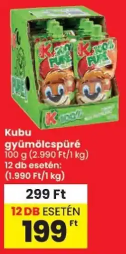 Spar Kubu gyümölcspüré ajánlat