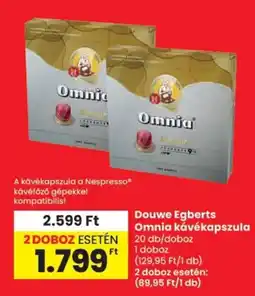 Spar Douwe Egberts Omnia kávékapszula ajánlat