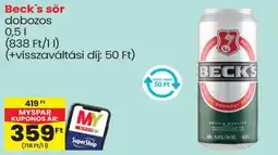 Spar Beck's sör ajánlat