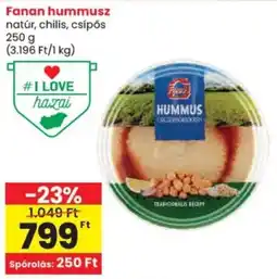 Spar Fanan hummusz ajánlat