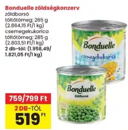 Bonduelle zöldségkonzerv