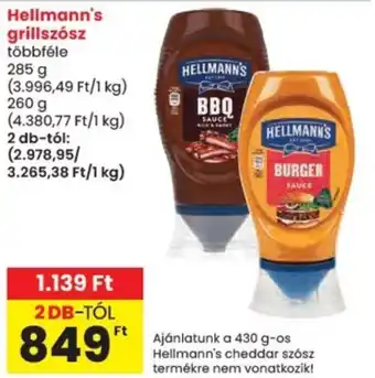 Spar Hellmann's grillszósz ajánlat