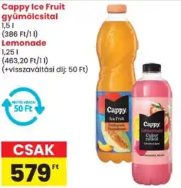 Spar Cappy Ice Fruit gyümölcsital, Lemonade ajánlat