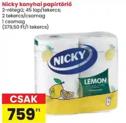 Spar Nicky konyhai papírtörlő ajánlat