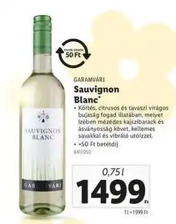 Lidl GARAMVÁRI SAUVIGNON BLANC ajánlat