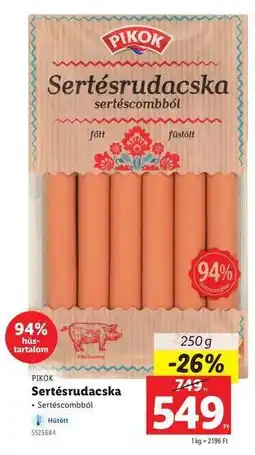 Lidl PIKOK Sertésrudacska ajánlat