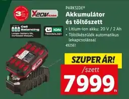 Lidl PARKSIDE Akkumulátor és töltőszett ajánlat