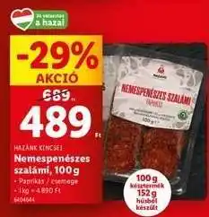 Lidl Nemespéneszes szalámi, 100g ajánlat