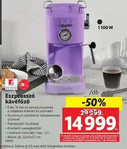 Lidl Eszpresszó kávéfőző ajánlat