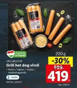 Lidl Grill hot dog virsli ajánlat