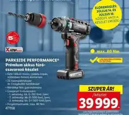 Lidl PARKSIDE PERFORMANCE Prémium akkus fúró-csavarozó készlet ajánlat