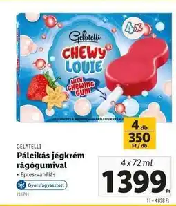 Lidl GELATELLI Pálcikás jégkrém rágógumival ajánlat
