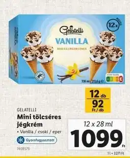 Lidl GELATELLI Mini tölcséres jégkrém ajánlat