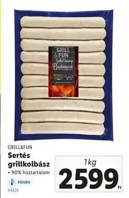 Lidl Sertés Grillkolbász ajánlat