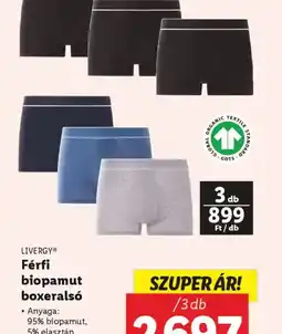 Lidl Livergy Férfi biopamut boxerals ajánlat