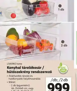 Lidl Livarno Home Konyhai tárolkosár / hűtőszekrény rendszerező ajánlat