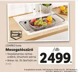 Lidl Livarno home Mosogatszűrő ajánlat