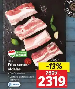 Lidl Pick Friss sertésoldalas ajánlat