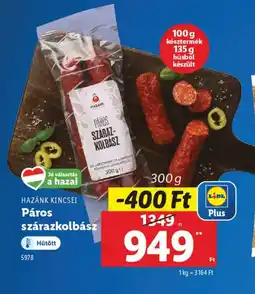 Lidl Páros szárazkolbász ajánlat