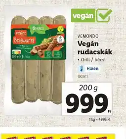 Lidl Vemondo Vegán rudacskák ajánlat