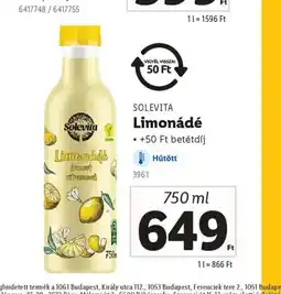 Lidl Solevita Limonádé ajánlat