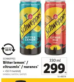 Schweppes Bitter Lemon / Citrusmix / Narancs