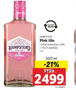 Lidl Hampstead Pink Gin ajánlat