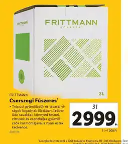 Lidl Frittmann Cserszegi Fűszeres ajánlat