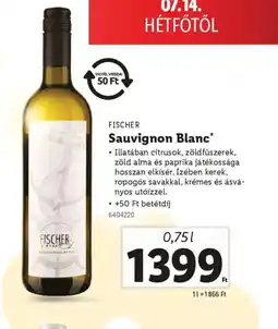 Lidl Fischer Sauvignon Blanc ajánlat