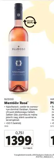 Lidl Bujdos Mentőöv Rosé ajánlat