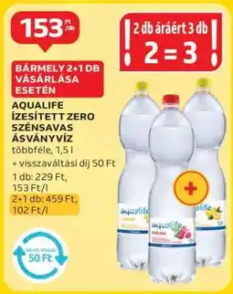 Auchan Aqualife Ízesített Zero Szénsavas Ásványvíz ajánlat