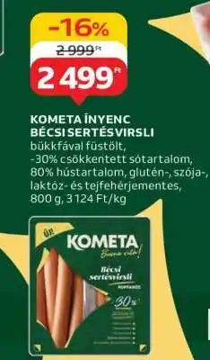 Auchan Kometa ínyenc bécsi sertésvirsli ajánlat