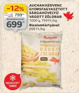 Auchan AUCHAN KEDVENC GYORSFAGYASZTOTT SÁRGAHÜVELYŰ VÁGOTT ZÖLDBAB ajánlat