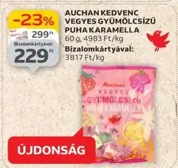 Auchan AUCHAN KEDVENC VEGYES GYÜMÖLCSÍZŰ PUHA KARAMELLA ajánlat