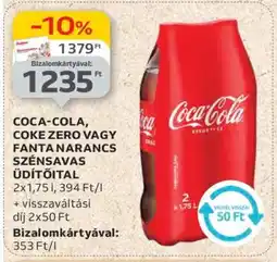 Auchan Coca-Cola, Coke Zero vagy Fanta Narancs Szénsavas Üdítőital ajánlat